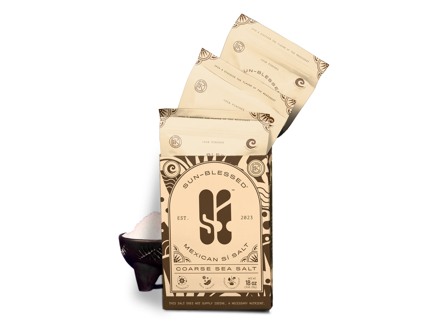 Colima Sea Salt 18 oz | Unrefined | +82 Minerals | Kosher | 100% Natural