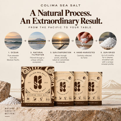 Colima Sea Salt 18 oz | Unrefined | +82 Minerals | Kosher | 100% Natural