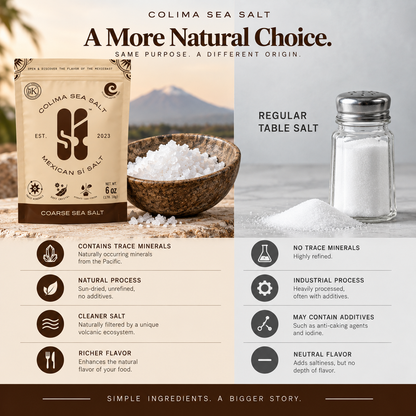 Colima Sea Salt 18 oz | Unrefined | +82 Minerals | Kosher | 100% Natural